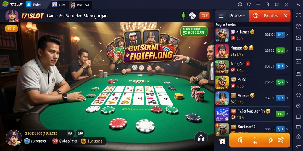 Antarmuka 171SLOT menampilkan desain modern dan intuitif untuk permainan Poker.