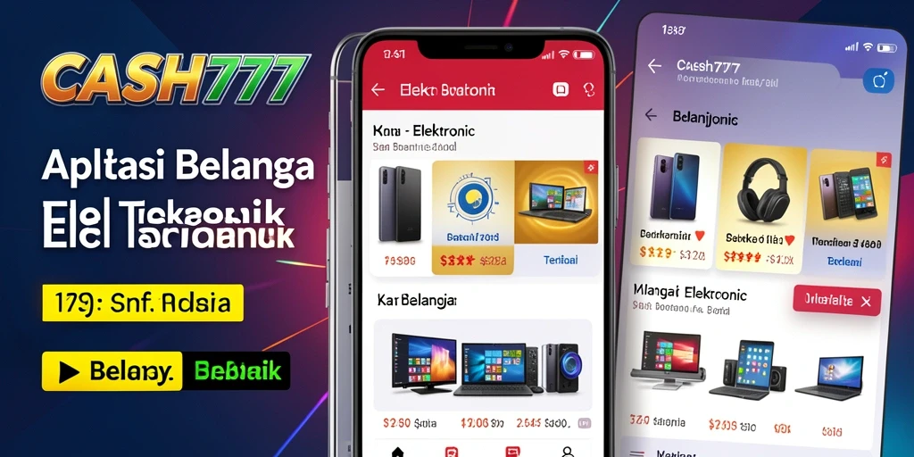 Antarmuka aplikasi CASH777 menampilkan produk elektronik dengan jelas dan menarik.