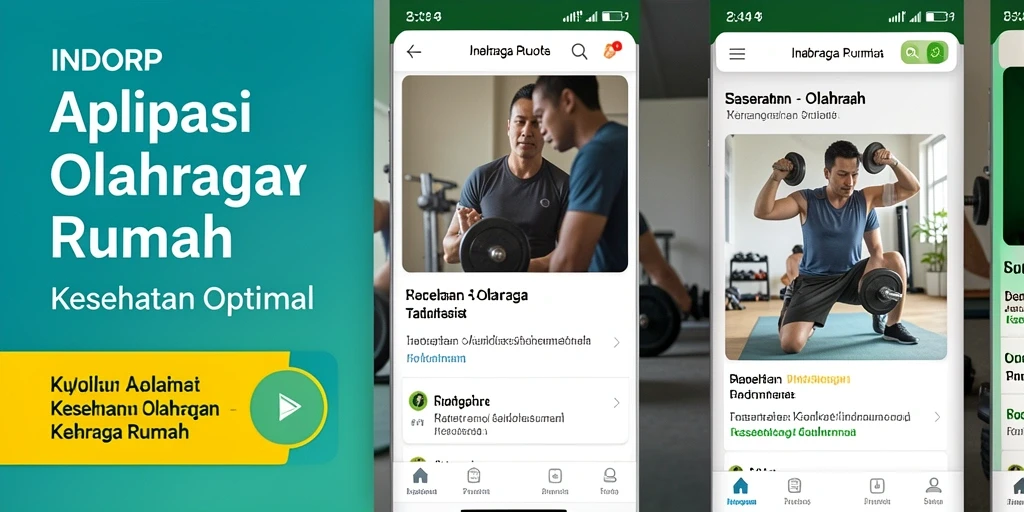 Antarmuka pengguna INDORP yang mudah dan fungsional untuk olahraga rumah.