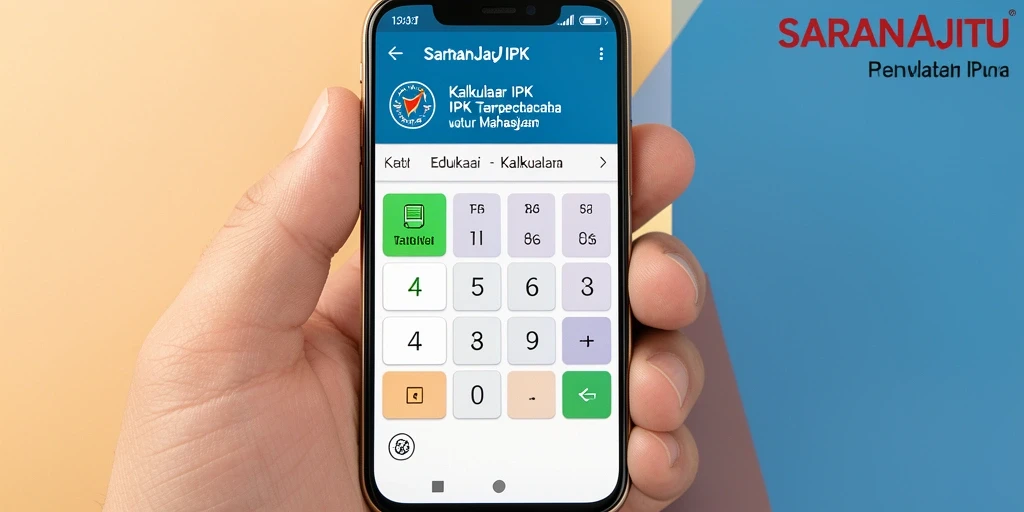 Tampilan aplikasi SARANAJITU dengan antarmuka kalkulator IPK yang jelas.