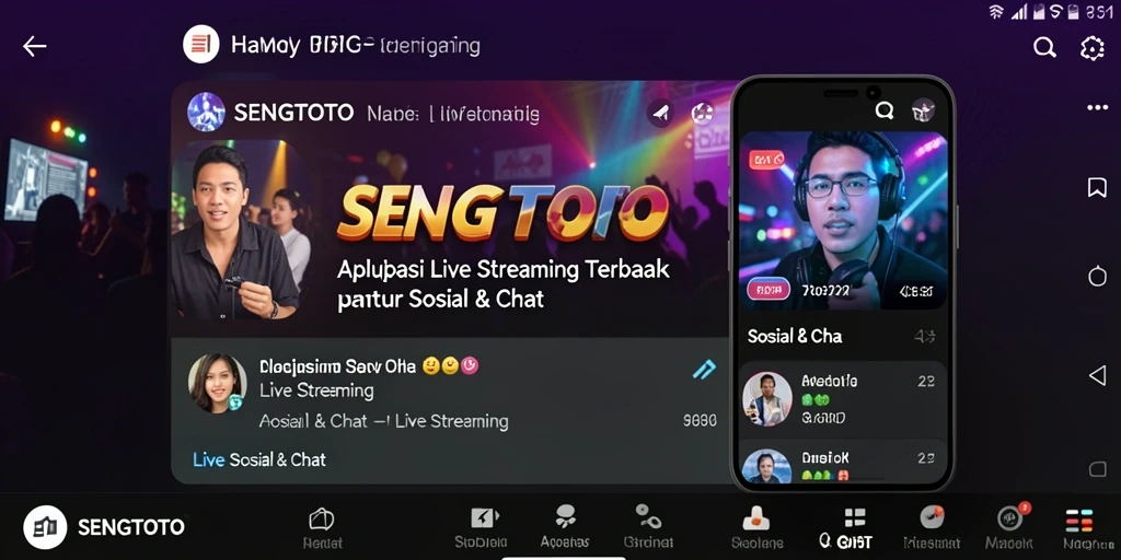 Tampilan antarmuka utama SENGTOTO saat melakukan Live Streaming.