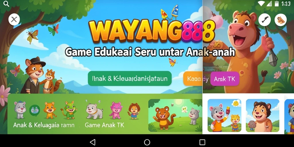 Antarmuka menarik dan ramah anak di WAYANG88.