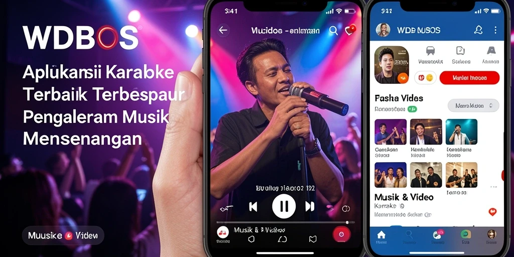 Tampilan antarmuka WDBOS yang intuitif dan menarik untuk karaoke.